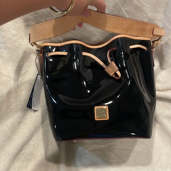 Dooney & Bourke Italian Patent Drawstring Signature Leathers Patent Collection - Picture 11 of 14